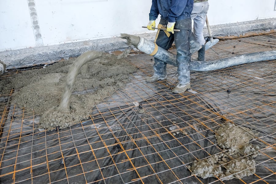 pouring concrete slab